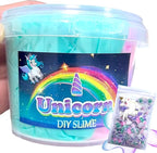 Unicorm Butter Slime kit 3 Colors,Fidget Toy,Squeezing Toys,DIY Education Art Craft Toys,Super Soft and Non Sticky,Scented,Party Favors and Birthday, in Bucket (10OZ)