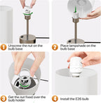 KPQ Small Bedside Lamp Touch Control Table Lamp with USB A+C Charging Ports & AC Outlet 3-Way Dimmable Nightstand Lamp with Linen Fabric Shade for Bedroom Living Room