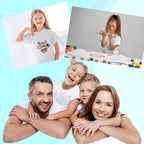 5 PCS Sublimation T-Shirt Blank for Toddler,White Polyester Crew Neck Short Sleeve T-Shirts for Kids