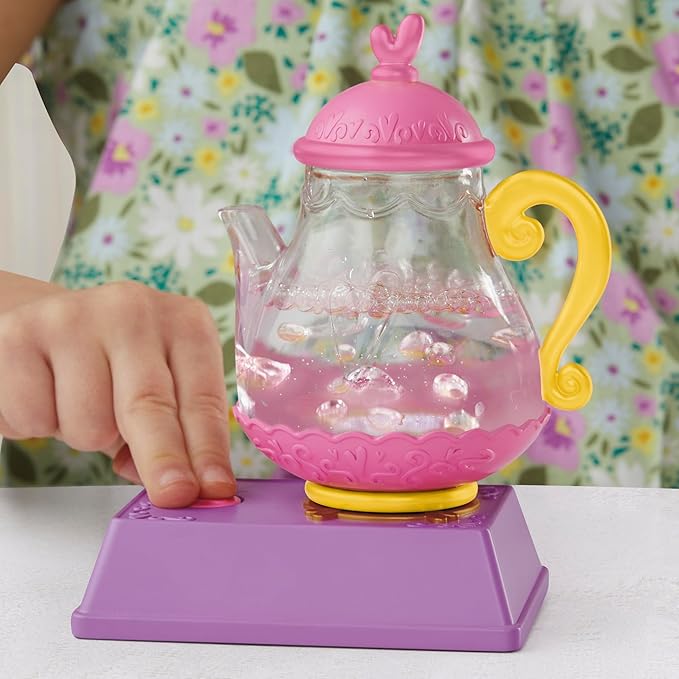 Baby Alive Bubbly Tea Party Sophia Sparkle Doll with Teapot Accessories, Brown Hair, 11 Inches, Toys for 3 Year Old Girls and Boys & Up