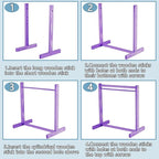 Civaner 11 Pcs Doll Garment Rack with Wooden Clothes Hanger for 18 Inch Girl Doll Clothes Mini Hangers Wardrobe Furniture Accessories for Dollhouse Baby Shower Supplies (Purple)