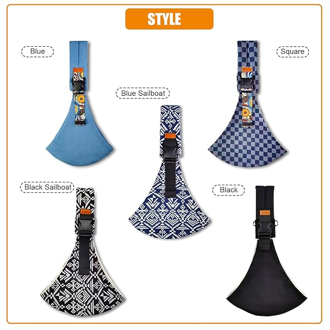 Baby Sling Carrier Newborn to Toddler Adjustable One-Shoulder Design with Safety Buckle, Soft & Lightweight Sling Baby Carrier 10-30 lbs(Mesh,Rainbow)