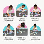 Montessori Natural Wooden Alphabet Elephants - 26-Piece Snap-Together ABC Learning Toy with Upper & Lowercase Letters - Educational Fine Motor Skills & Vocabulary Building for Toddlers & Kids Ages 3+