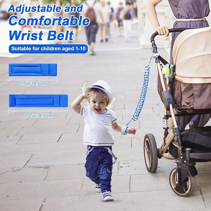 Accmor Anti Lost Wrist Link with Induction Lock, 2 Pack Upgraded Toddler Leash, Reflective Kids Wrist Leash for Baby, Child Walking Wristband with Magnetic Unlock Design for Boys & Girls (6.5ft)