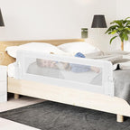 BABY JOY Double Sided Bed Rail Guard, 2 Pack, Extra Long, Swing Down for Convertible Crib, Folding Baby Safety Bedrail for Kids Twin Full Size Queen King Mattress, Rails for Toddlers (White, 60")