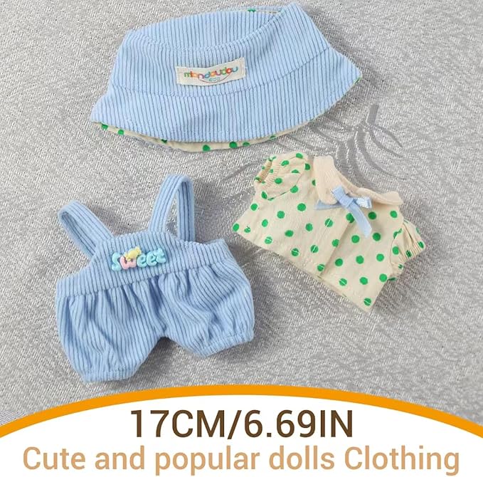 17CM Collectible Doll Clothes.17cm Mini Doll Clothing Set.Exquisite Handmade.Suitable for Small Collectible Dolls.Multiple Styles Available (Dresses/Casual Wear/Holiday Outfits) (NO Doll)(Style C)