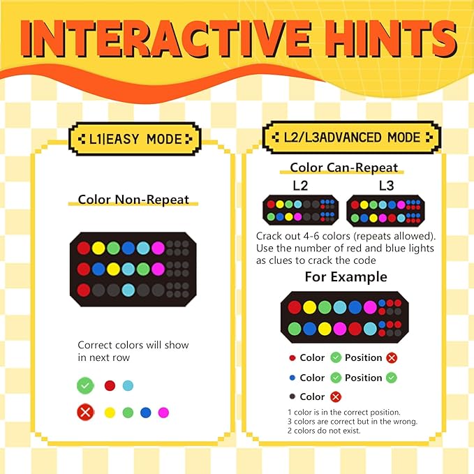 Crack The Code-Handheld Game Electronic Mastermind,Super Decoder with Clamp, 1-8 Players 10000+ Code-Breaking Puzzle Game for Kids and Adults，Birthday Gift for Boys and Girls,Travel toy for Road Trip