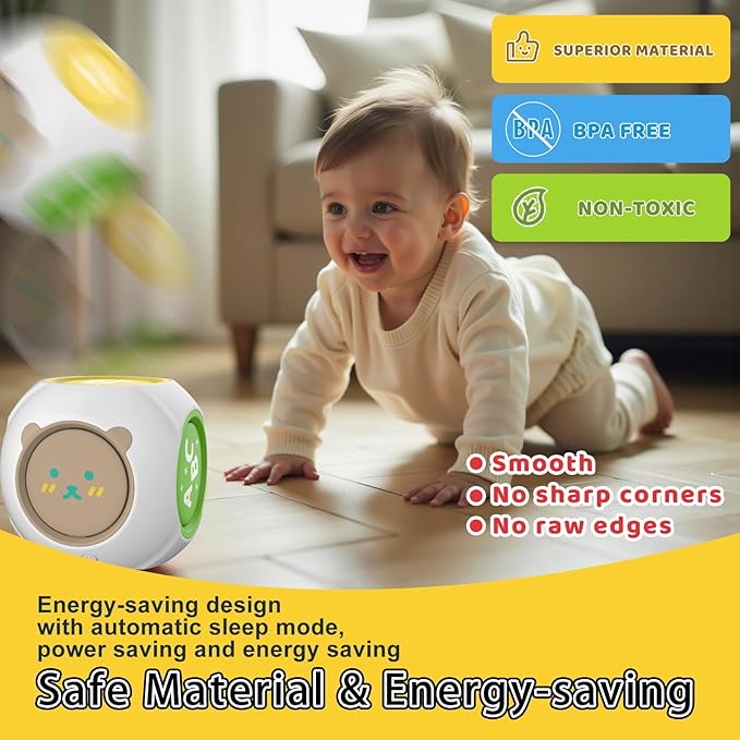 Bilingual Educational Baby Toy - Musical Learning Cube Baby Sensory Cube 6-in-1 with Lights Music for 6-18 Months, Toddler Activity Toy for Home Travel First Birthday Gift for 1 Year Old Boys Girls