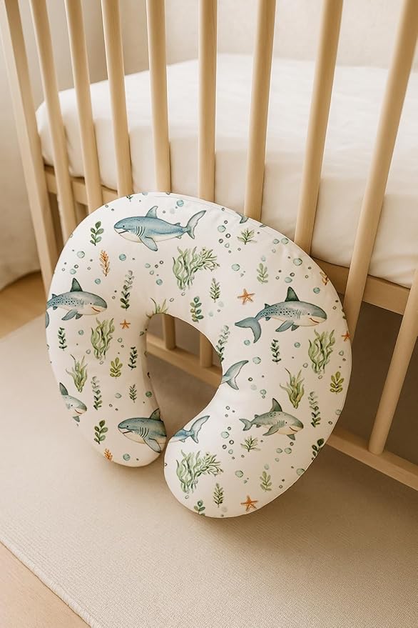 Nursing Pillow Covers 2 Pack, Breastfeeding Pillow Slipcovers Soft and Stretchy, Nursing Covers for Baby Girls Boys Newborn