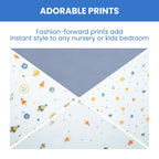 Delta Children 100% Cotton Flannel Baby Receiving Blankets for Girls and Boys – 30x30 Inches (Pack of 4), Space Exploration