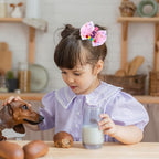 Birthday Hair Bow for Baby Girls 1 2 3 4 5 6 Year Old Sprinkle Hair Clips Happy Birthday Decorations for Girls Toddlers With Pom-Poms Ice Cream Candy Party Pink Hair Accessories for 5th Sweet Party