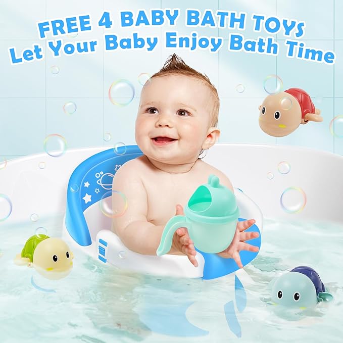 Baby Bath Seat for Babies 6 Months & up,Baby Bath Seat,Non-Slip Toddler Bath Seat, Sit Up Bath Seat for Baby,Safe Infant & Newborn Bathtub Chair with Soft Cushion（Blue）