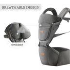Baby Carrier with Hip Seat, Baby Carrier Newborn to Toddler, 6-in-1 Ways to Carry, All Seasons, Adjustable Baby Holder Carrier for Breastfeeding(Grey)