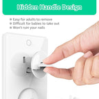 Outlet Covers (42 Pack) with Hidden Pull Handle Baby Proofing Plug Covers 3-Prong Child Safety Socket Cover Electrical Outlet Protectors Baby Proof Plug Protectors
