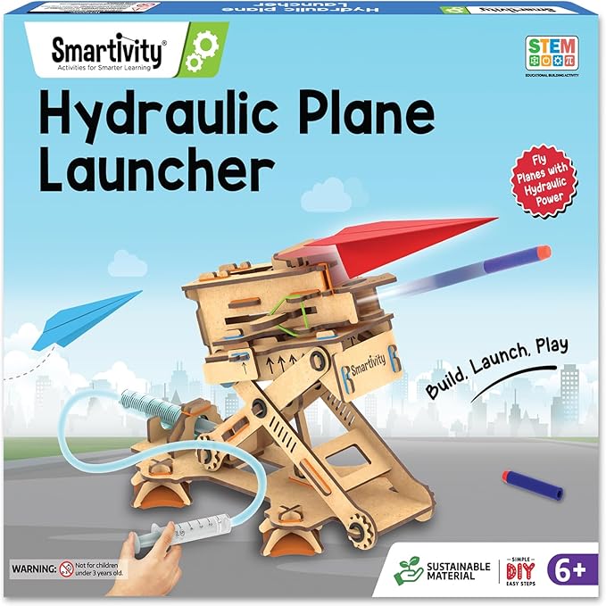 Smartivity 2in1 Hydraulic Airplanes & Darts Launcher STEM Toy for Kids Ages 6-14 Years I Birthday Gifts for Smart Kids | DIY Science Kit for Boys & Girls 6, 8,10,12,14 Years Old