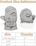 Toddler Gloves Kids Mittens Winter Warm Lined Fleece Gloves Waterproof Snow Baby Mitten for Boys Girls