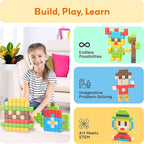 PicassoTiles 108pcs 1” Magnetic Puzzle Cubes Magnet Toys Preschool Construction Building Block Set Sensory Toy Early Education STEM Learning Come with Ideabook for Children Age 3+ Boy Girl PMC108