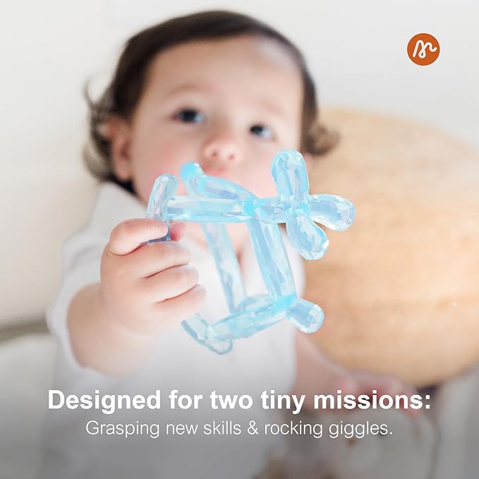 Crystal Jelly Baby Teether – Jellydog Teething Relief Toy for Infants 3-6 Months, Silicone Handheld Teething Toy, BPA-Free, Odorless, Prevents Choking, Safe for Babies (Citrine)