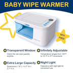 Baby Wipe Warmer and Dispenser Portable Heated Diaper Wipe Heater with Fast Heating, Larger Capacity, and Anti-Dry Out (with Charger Block)