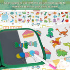 Erasable Doodle Set for Kids - Reusable Magic Drawing Book with 12 Watercolor Pens 14 Page Drawing, Road Trip Car Game Writing Painting Set for Boys and Girls (Traffic Light)