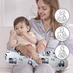 Little Grape Land Nursing Pillow,Upgraded Breast Feeding Pillow for Mom,Breastfeeding & Bottle Feeding for 0–20 Months, Soft Machine Washable Cover with Firm Breathable Filling, Tummy Time,Truck