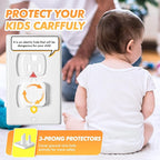 Thyle 200 Pcs Outlet Covers Protectors Plug Bulk Child Baby Proofing Proof for US 3-prong Electrical Outlets Easy Install Socket Sturdy Safe Secure Baby Proofing Kit for Home Office