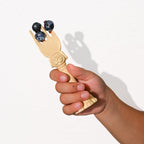 Made in USA Spoon la la Toddler Utensils Set (2 Pack) & Board Book - Spoon & Fork for Kids, Self-Standing 3D Ergonomic Cat & Dog Handles, BPA-free, Dishwasher Safe Baby Silverware (Yellow)