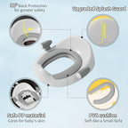 Potty Training Toilet Seat with Kids Step Stool Anti-Slip Toddler Seat, Soft Cushion, Baby Potty Training Set for Boys & Girls (Grey)