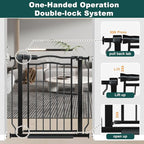 53.1-62.5 Inch Extra Wide Baby Gate, Pressure Mounted Dog Gate Indoor, Walk Thru Pet Gate for Cat Dog Child,Pet Gates for The House Doorway Black