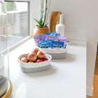 NaturalCozy 5-Piece Rectangle Storage Basket Set- Natural Cotton Rope Woven Baskets for Organizing! Small Basket for Montessori, Baby Nursery, Dog Toy Baskets, Cat Toy Box, Bathroom Organization Bin