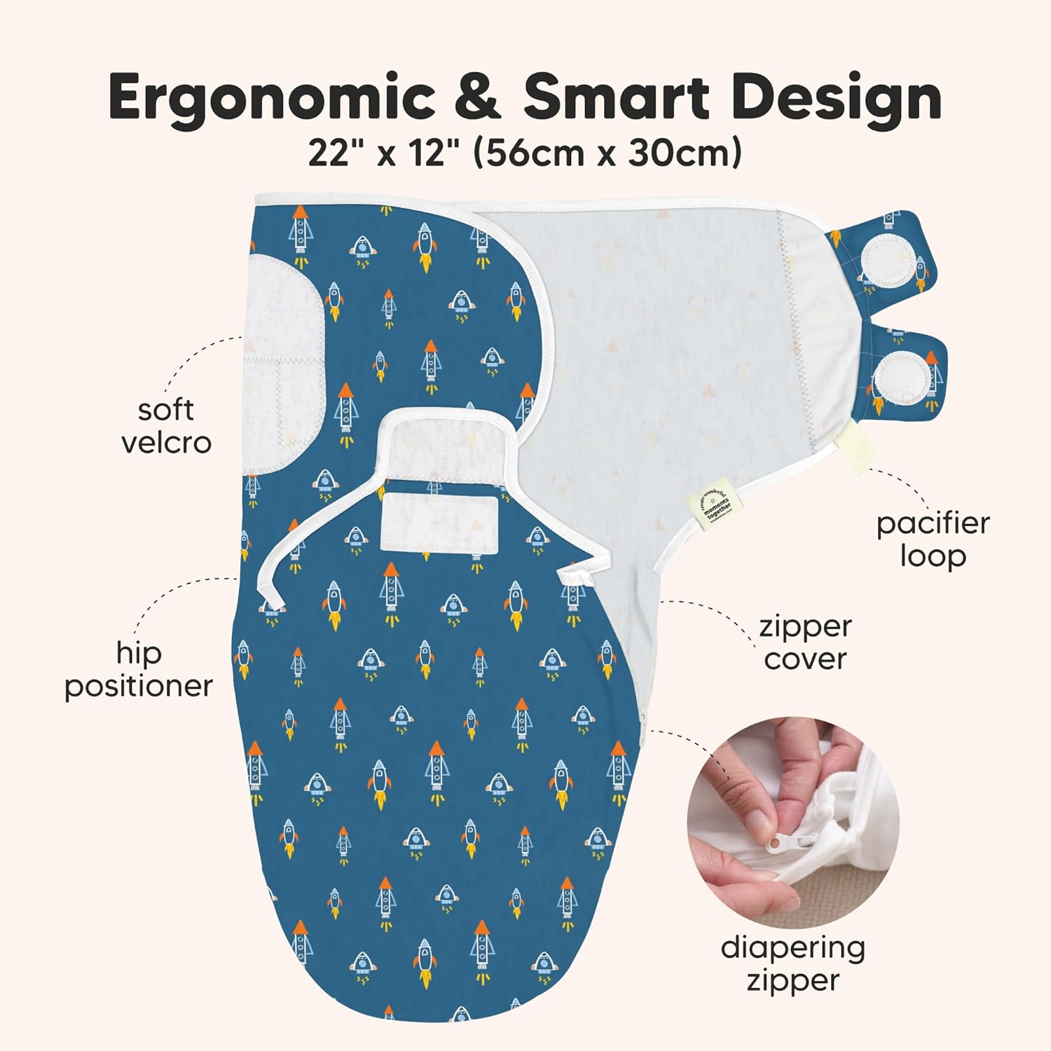 Baby Swaddle Sleep Sacks with Zipper - 3-Pack Swaddles for Newborns 0-3 Months, Infant, Baby Girls, Boys, Soft & Durable Newborn Sleep Sack, Easy Diaper Change Swaddling Blanket (Cosmo)