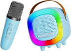 Mini Karaoke Machine Speaker for Kids Adults, Portable Bluetooth with 1 Wireless Microphones, Children's Day Birthday Gift Ideas for Toys for Teens Boys and Girls Aged 4, 5, 6, 7, 8, 9, 10, 11, 12+