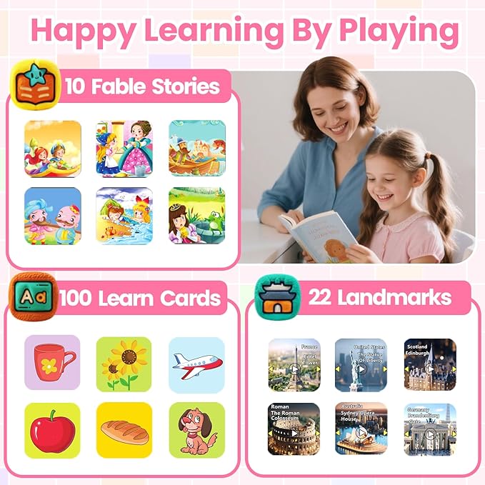 Waterproof Smart Watch for Kids Girls Ages 5-12 with 39 Games, HD Camera, Video, Music, Habit Tracking, Alarm, Pedometer, Kids Smart Watch Chrismars Birthday Gift for Girls Age 5 6 7 8(Pink)