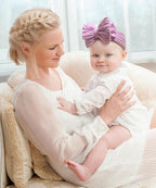 Baby Nylon Headbands Soft Hair Bow Elastics Hairbands Accessories for Baby Girls Newborn Infant Toddler Kids (Purple)