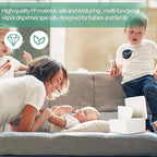 Diaper Wipes Dispenser Wipes Holder, Wipes Tissue Case Keeps Wipes Fresh Tissue Wipes Container with Lid (White)