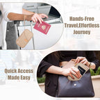 defway Passport Holder Travel Wallet - Family Passport Holder of 4, RFID Blocking Passport Wallet for Men Women, Travel Essentials for Flying (khaki)