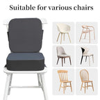 Toddler Booster Seat for Dining Table with Backrest and Adjustable Straps, Waterproof Oxford Foam Cushion with Non-Slip Bottom, Portable Chair Booster for Kitchen Use (Dark Grey)