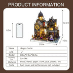DIY Miniature Dollhouse Kit, Mini House Building Kit for Adults, Tiny House Making Kits with LED Light, Hobby Craft Christmas Decorations Birthday Gifts for Adults (Magic Castle)