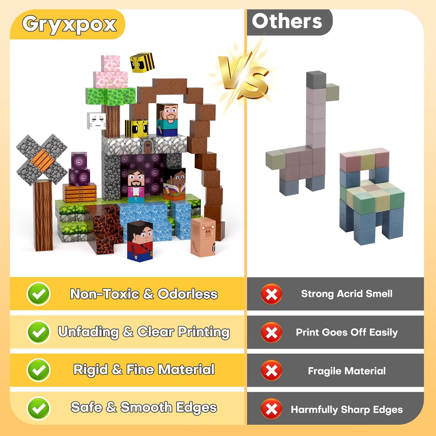 Magnetic Blocks, Magnetic Building Blocks Gryxpox, Magnet Tiles with Adventure World Blocks Toy, Magnetic Blocks For Kids Ages 4-8, STEM Sensory Toys for Ages 3+ Toddlers Kids Girl Boys Birthday Gifts