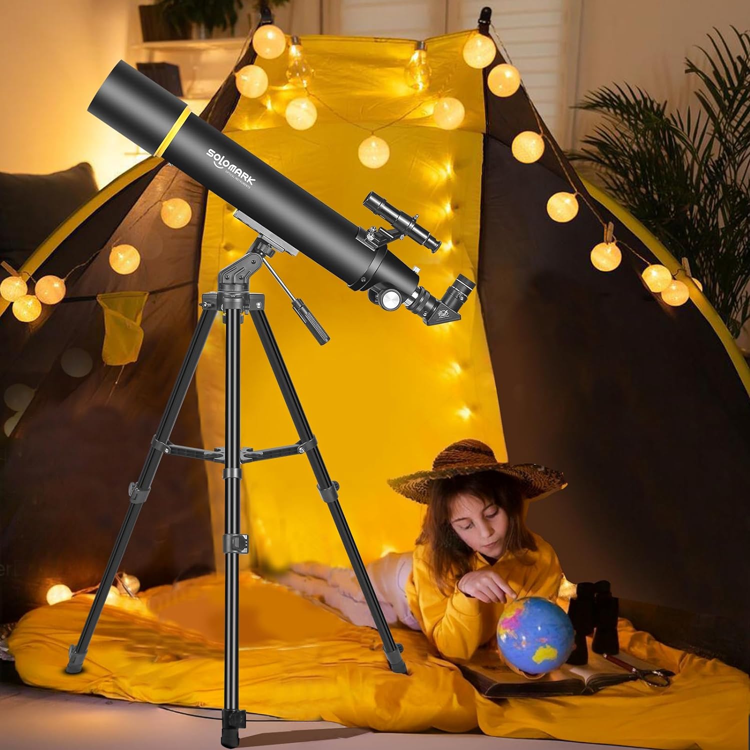 Telescopes for Adults Astronomy, 80mm Aperture 900mm Professional Refractor Telescope for Kids & Beginners, Compact and Portable Travel Telescopio with Carrying Bag