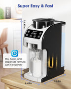 Instant Formula Maker, Fast and Customizable Formula Dispenser Machine with Accurate Temperature Control for Baby, Automatic Powder Blending for All Brands of Bottle and Formula, Black/White