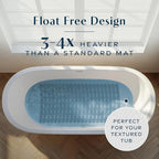 SlipX Solutions Weighted Non Slip Bath Mat for Textured Tub & Shower Surfaces | Patent Pending | Anti Slip Bathtub Safety Without Suction Cups | Doesn’t Float, Works on Tile & Stone 31” x 15”
