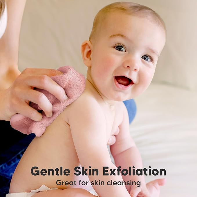 6-Pack Baby Washcloths - Soft Absorbent Viscose from Bamboo Wash Cloths for Babies, Kids, Toddlers, Infant, Newborn Bath Towels, Gentle on Sensitive Skin, 10x10 Reusable Face Towels (Rosy)