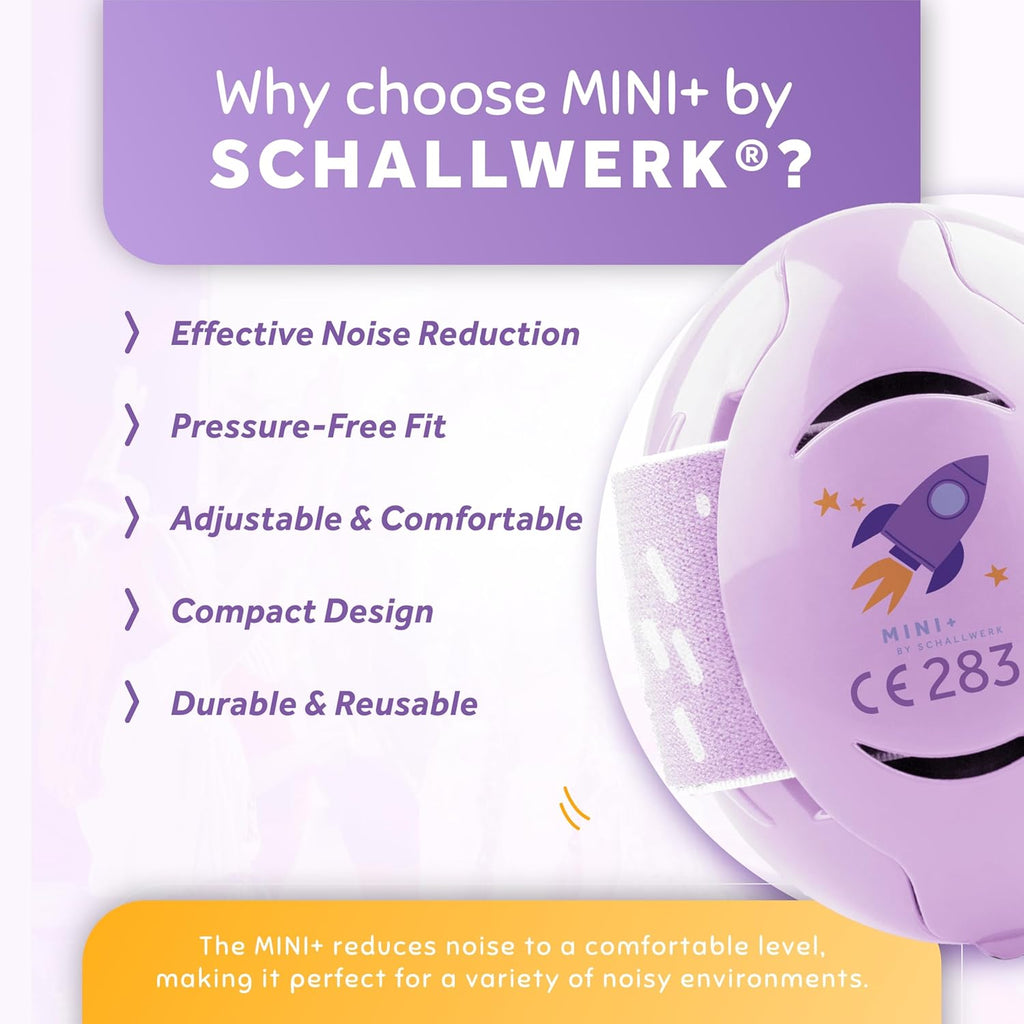 Schallwerk ® Mini+ Baby Ear Muffs – Infant Noise Cancelling Headphones, Toddler Ear Protection, Baby Headphones for Noise
