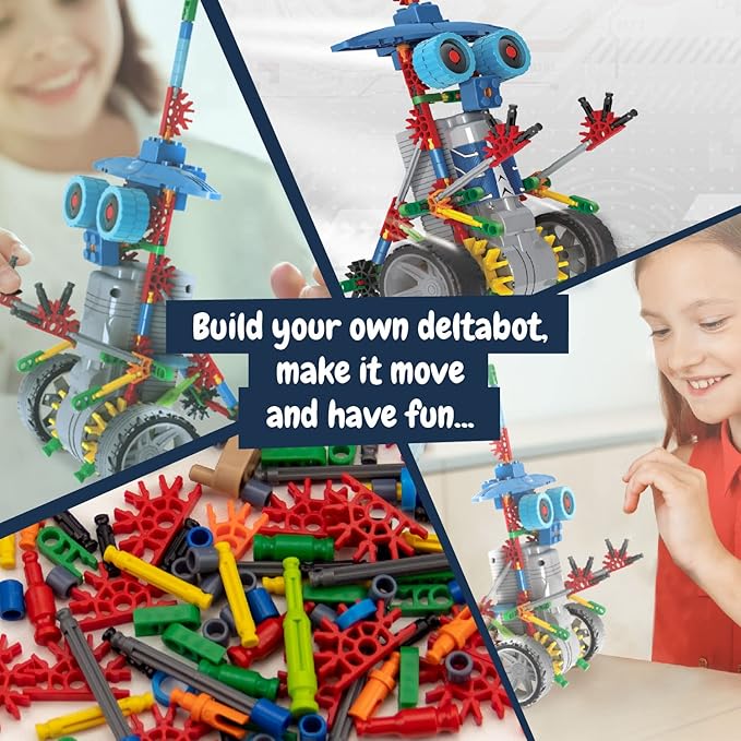 Science4you Deltabot Robot Toy Kit for Kids Age 8-12 - STEM 117 Pieces Robotics Kit, Build Your Own Robot Toy for Kids Age 8+, Educational Science Kits DIY Building Toys, Gift for Boys and Girls