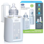 Chicco Digital Bottle Warmer & Sterilizer for Baby Bottles, Baby Food Jars, and Milk Bags | Eliminates 99.9% of Germs | 4 Heating Options | Digital Touchscreen| Automatic Shut-Off & Sound Alert