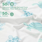 Momcozy Baby Towel with Hooded-Original Design Baby Towel Set -Soft & Absorbent- Shower Gifts or Bath Essential for Infant, Newborn, Toddler, Marine Sea Turtle Shells Magic