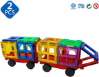 MAGBLOCK 2 Piece Car Set Suitable for Magnetic Blocks Tiles, Magnetic Toy Vehicles and Accessories Therefor Expand and Enrich Your Magnet Tiles STEM Educational Toys