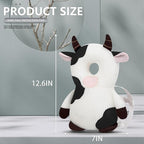 Baby Walker Head Protector Backpack Wear,Toddler Adjustable Baby Head Protection Backpack for Safety Baby Learning Walking Crawling (White Cow)