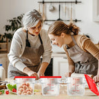 4 pcs 6qt Food Storage Containers with Lid, Square Clear Commercial Food Storage Containers with Handle and Scale for Food Storage in Home Kitchen & Dining (Red)
